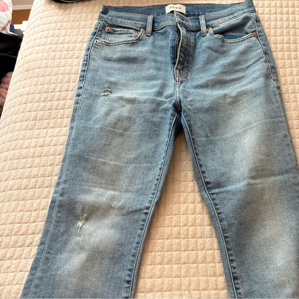 Pistola Blue Straight Jeans with Classic Style